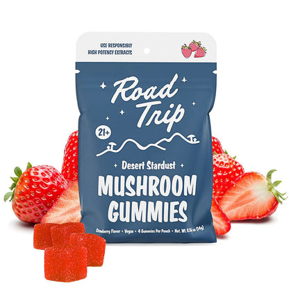 Road Trip Desert Stardust Mushroom Gummies (14000mg 4ct Pouch) Strawberry