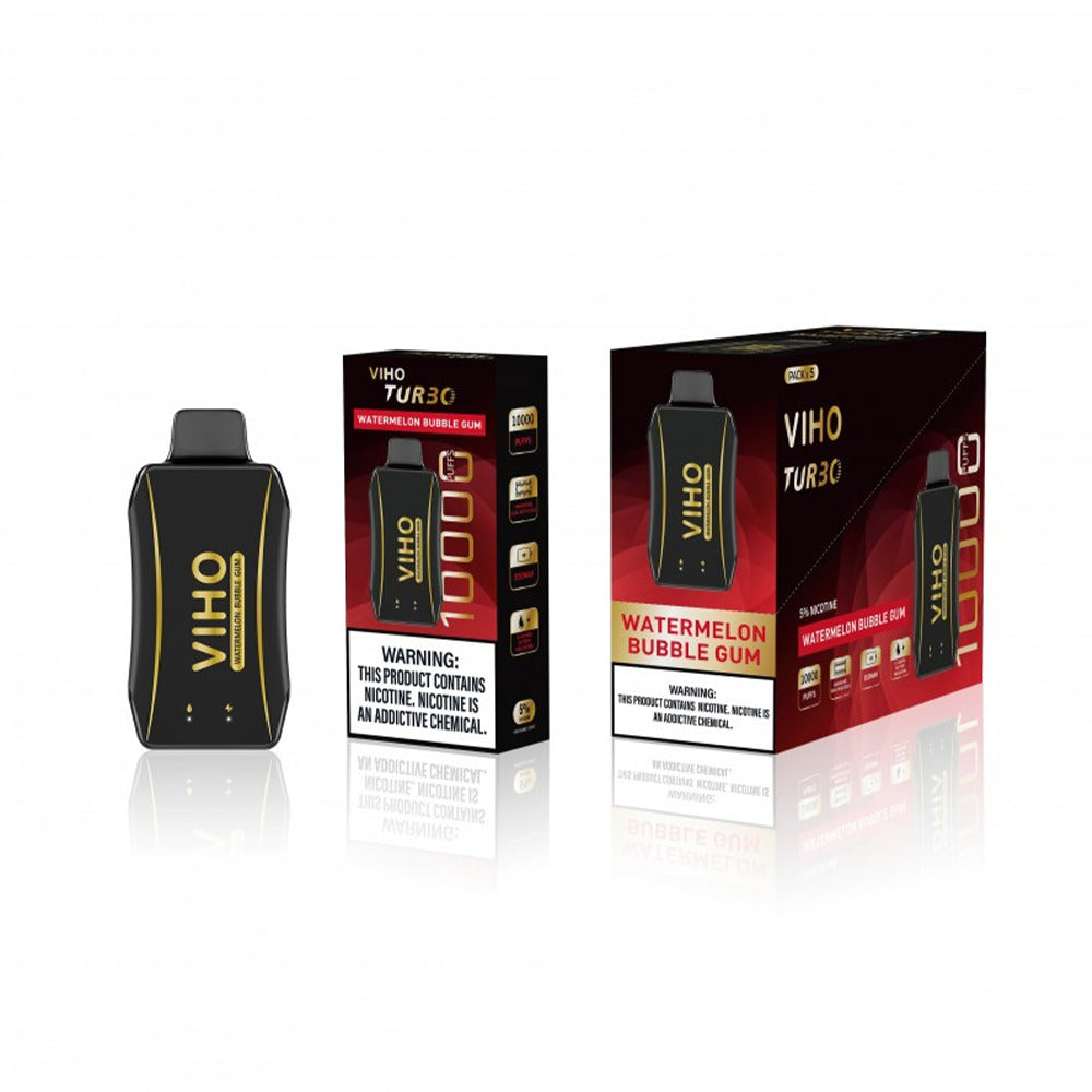 Viho Turbo Disposable | 10000 Puffs | 17mL | 50mg | MOQ 5 | Watermelon Bubble Gum with packaging