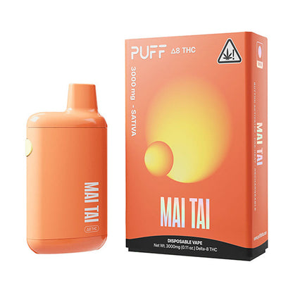 Puff Delta D8 Disposable (3g) - Mai Tai with packaging