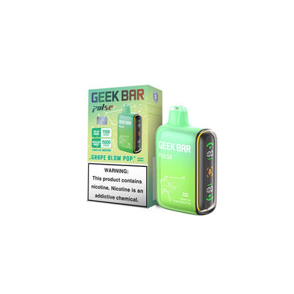Geek Bar Pulse Disposable | 15000 Puffs | 16mL | 50mg | MOQ 5 | Grape Blow Pop with packaging