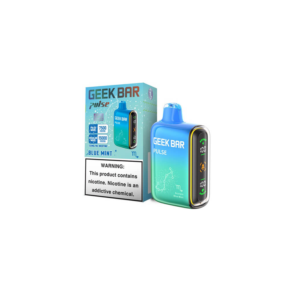 Geek Bar Pulse Disposable | 15000 Puffs | 16mL | 50mg | MOQ 5 | Blue Mint with packaging