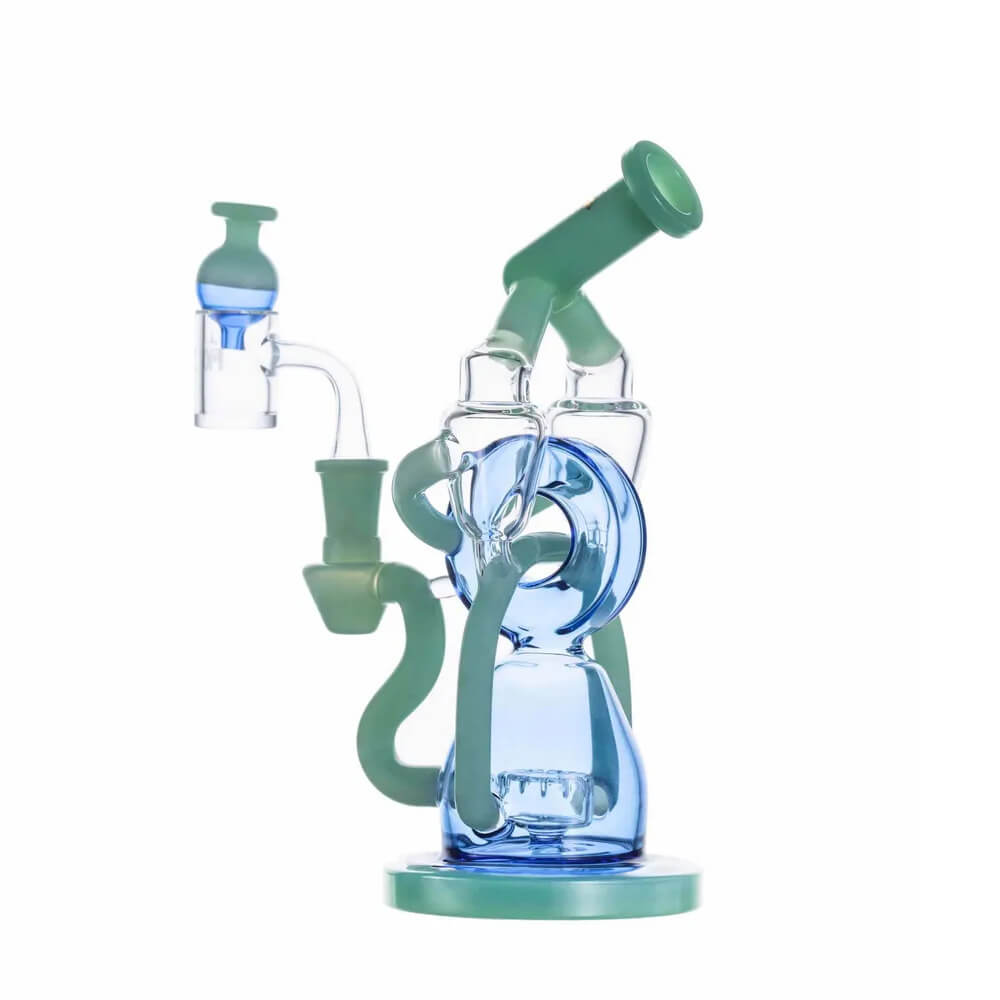 MKGlass MK100 Cycler Recycler 10″ Glass Water Pipe | Green