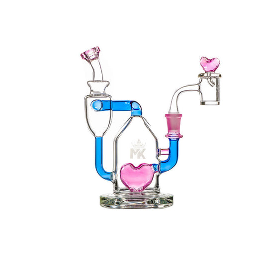 MKGlass MK100 Heartbreak Dab Kit 8″ Water Pipe | Blue/Pink