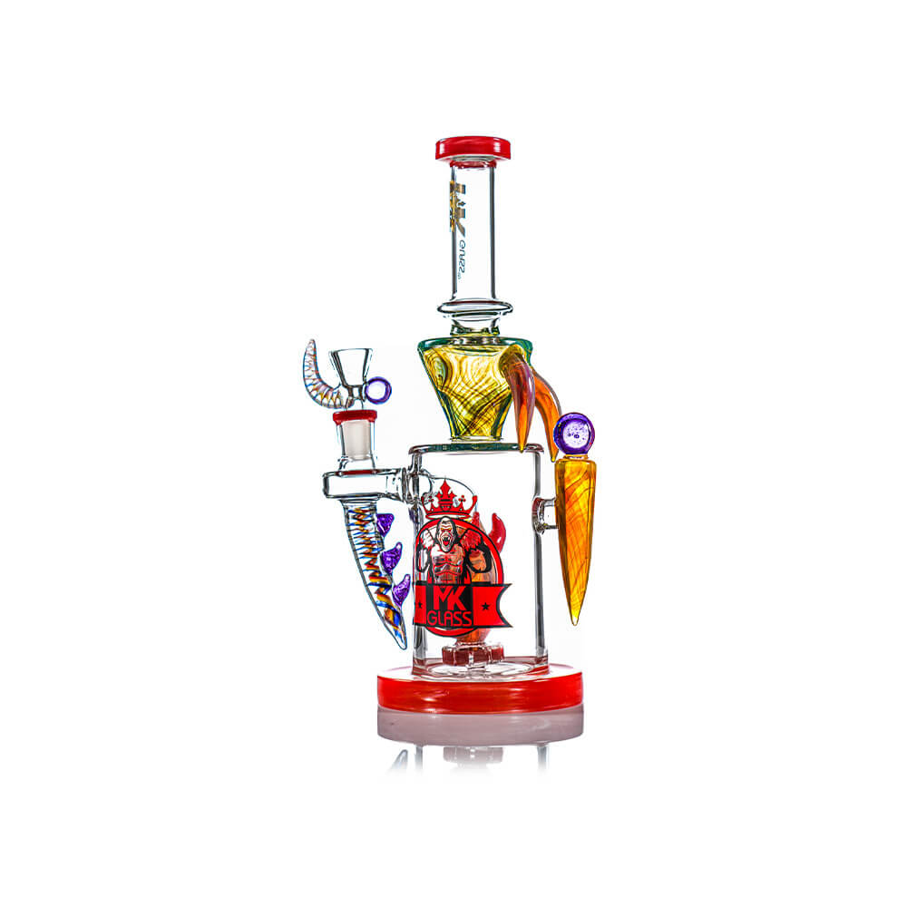 MKGlass MK7 Heady Gorilla Straight Shooter 12″ Water Pipe | Red