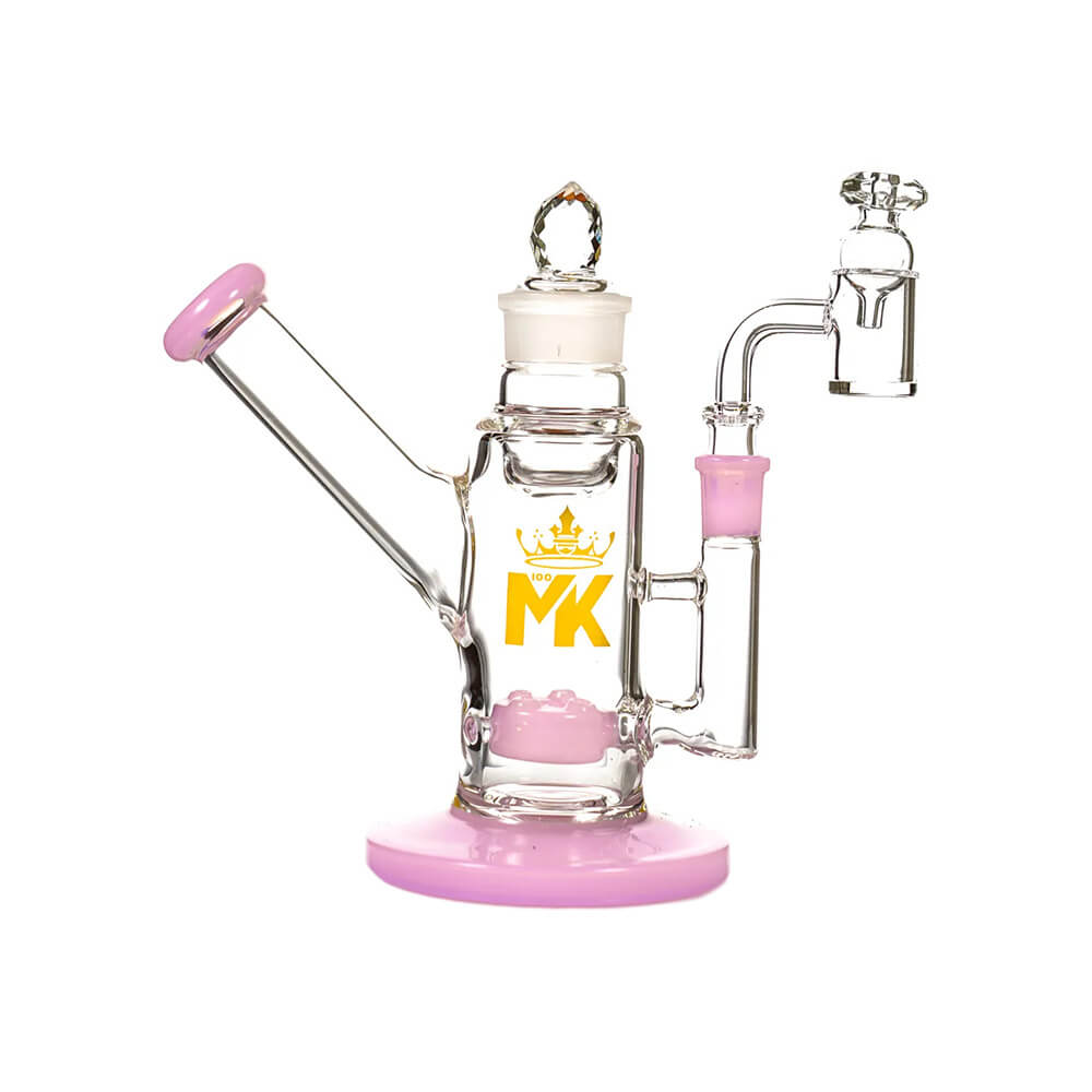 MKGlass MK200 Glass Stash Rig with Built-In Jar Water Pipe Kit | Slime Pink