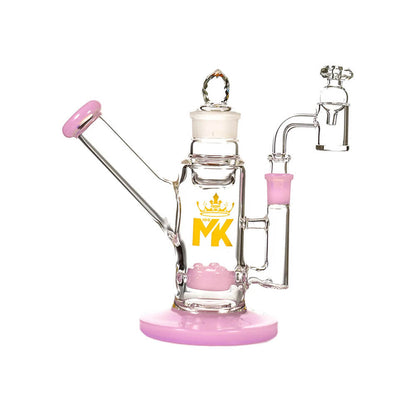 MKGlass MK200 Glass Stash Rig with Built-In Jar Water Pipe Kit | Slime Pink