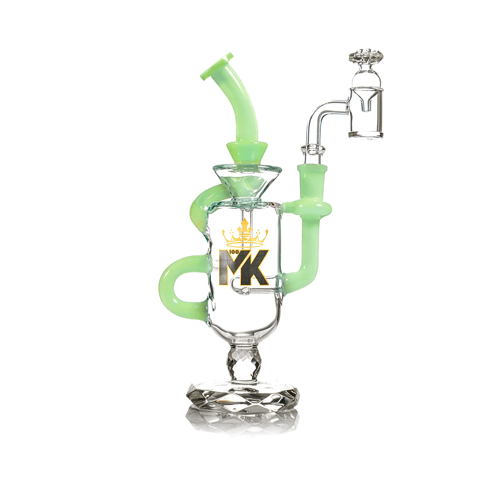 MKGlass MK199 Wine Glass Recycler 10″ Water Pipe | Slime Green