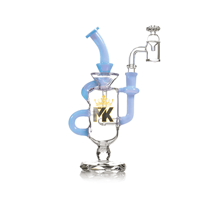 MKGlass MK199 Wine Glass Recycler 10″ Water Pipe | Slime Purple