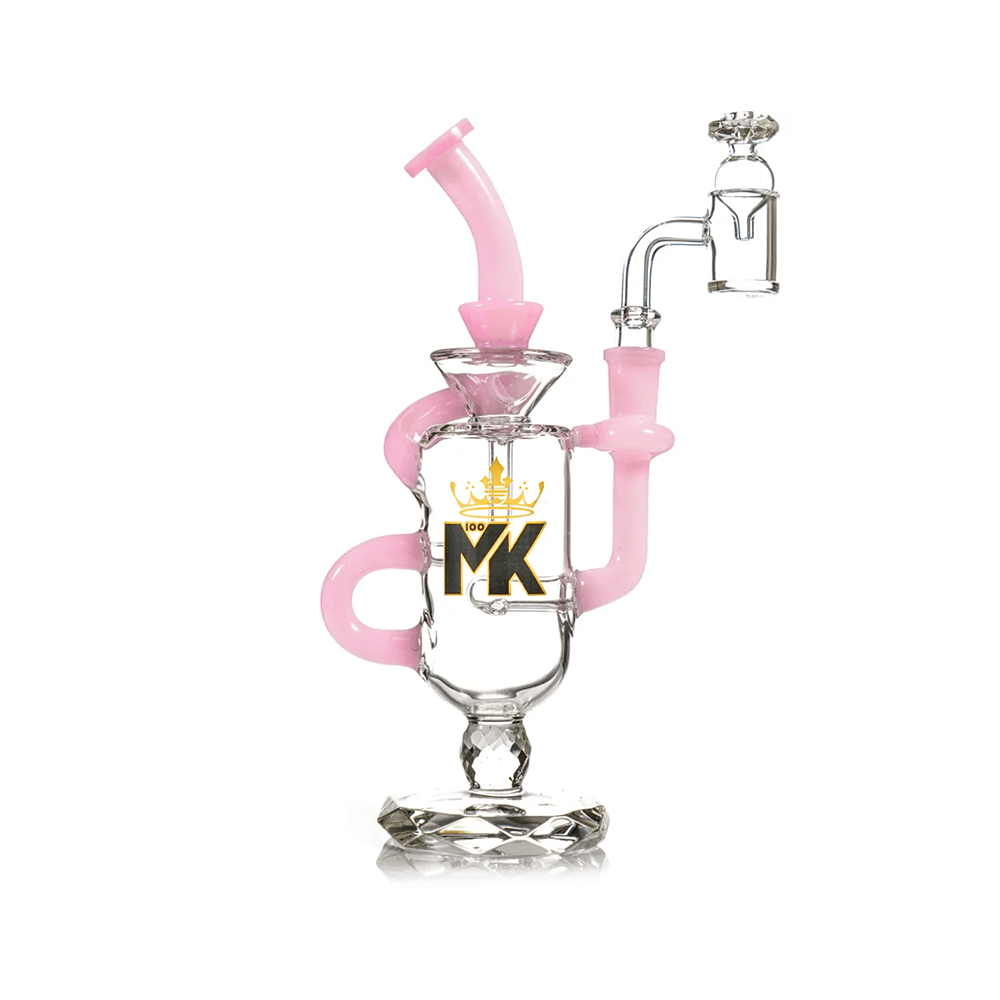 MKGlass MK199 Wine Glass Recycler 10″ Water Pipe | Slime Pink