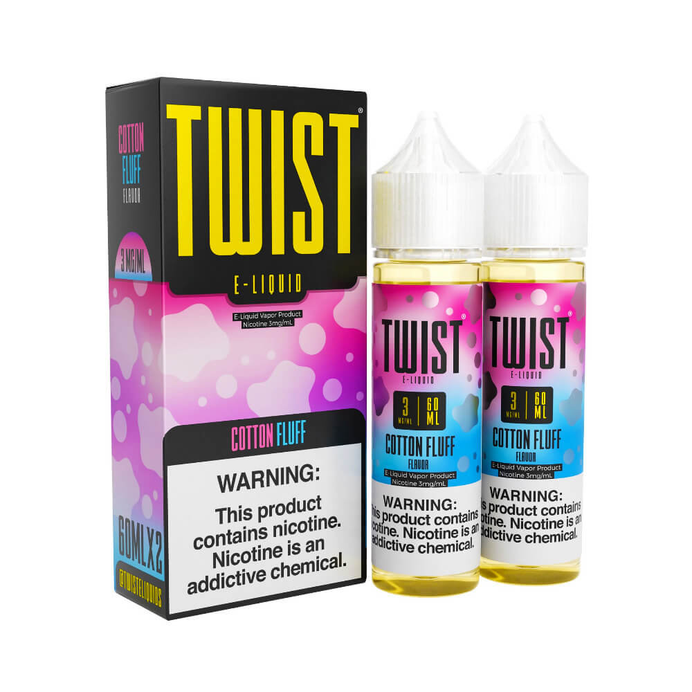 Twist Series E-Liquid 120mL (Freebase) | 60mL 2-Pack - Cotton Fluff with packaging