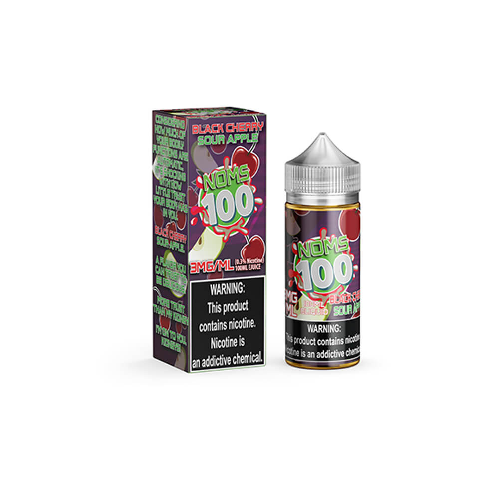 Noms 100 Series E-Liquid 100mL (Freebase) Black Cherry Sour Apple with Packaging