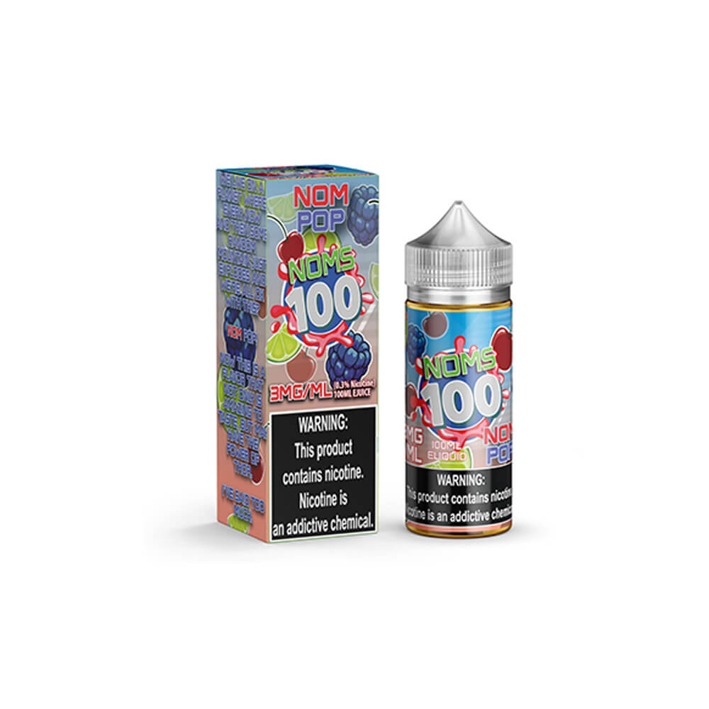 Noms 100 Series E-Liquid 100mL (Freebase) Nom Pop with Packaging