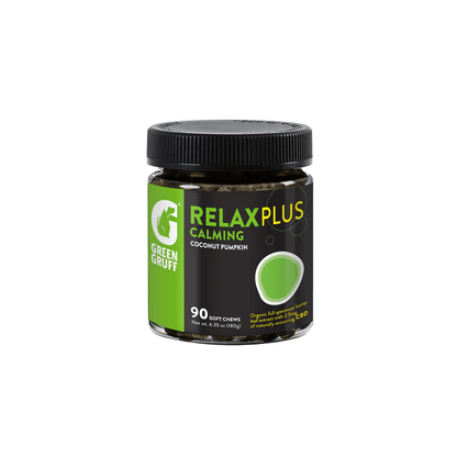 Green Gruff CBD Dog Treats (90ct Jar) Relax PLUS Calming Coconut Pumpkin