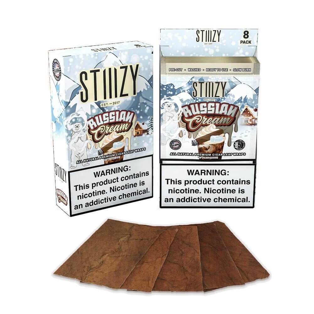 STIIIZY Premium Wraps 6-Pack (8ct Counter Display) | MOQ 10 | Russian Cream with Packaging