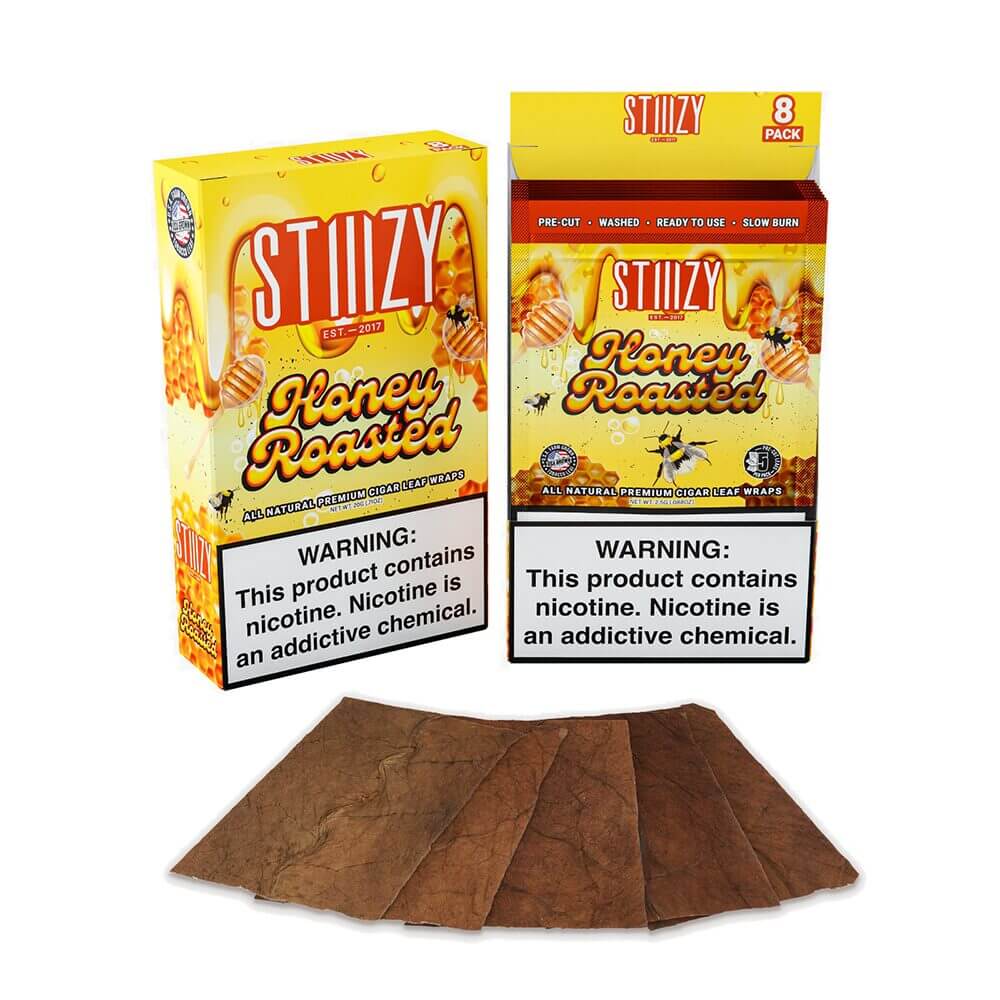 STIIIZY Premium Wraps 6-Pack (8ct Counter Display) | MOQ 10 | Honey Roasted with Packaging