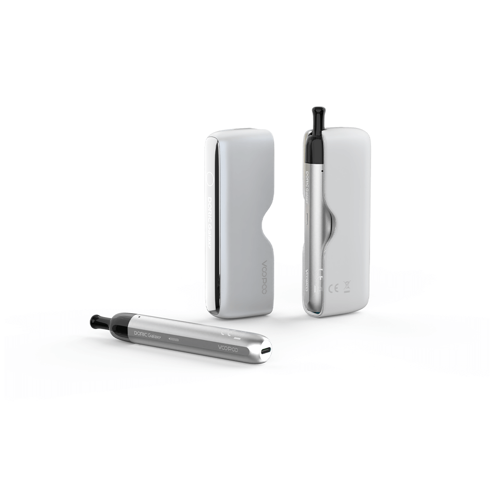 Voopoo Doric Galaxy Kit (Pod System + Power Bank) | Sliver White with Casing