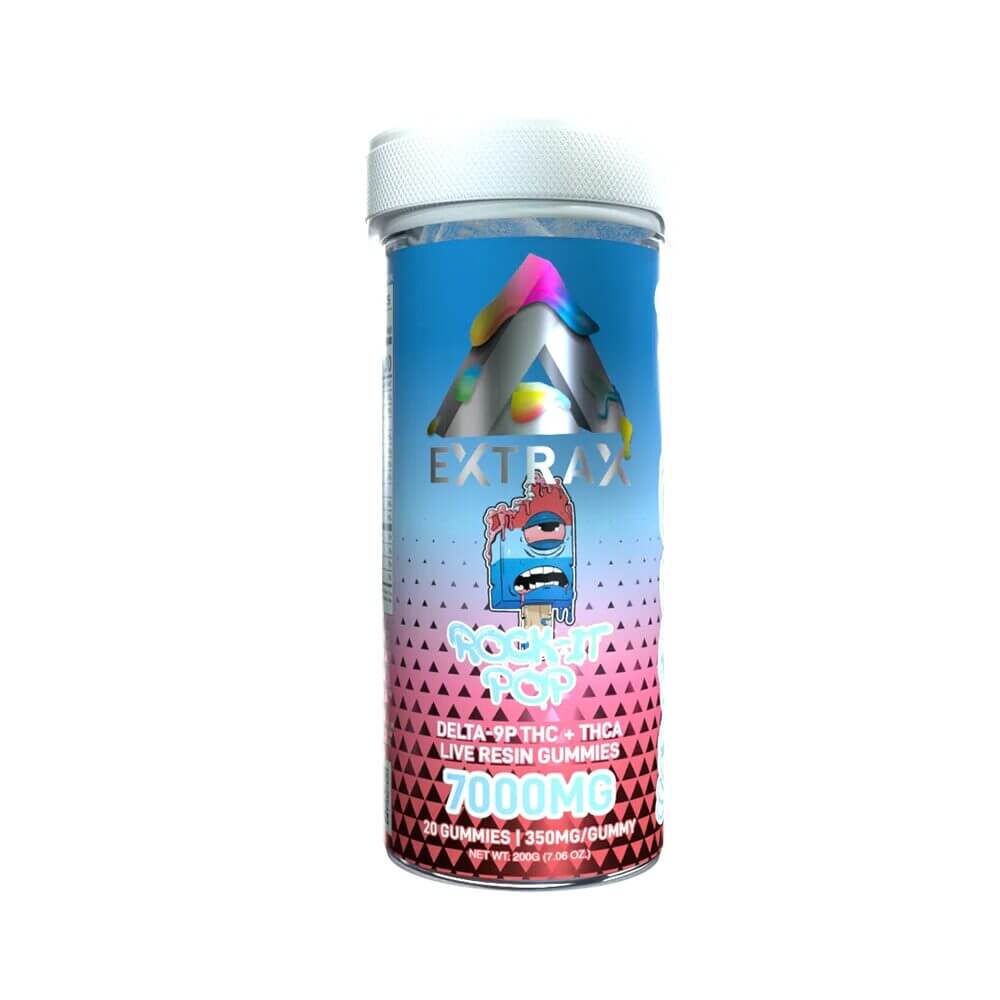 Adios Blends D9 + THCA LR Gummies (7000mg 20ct Jar) Rock It Pop