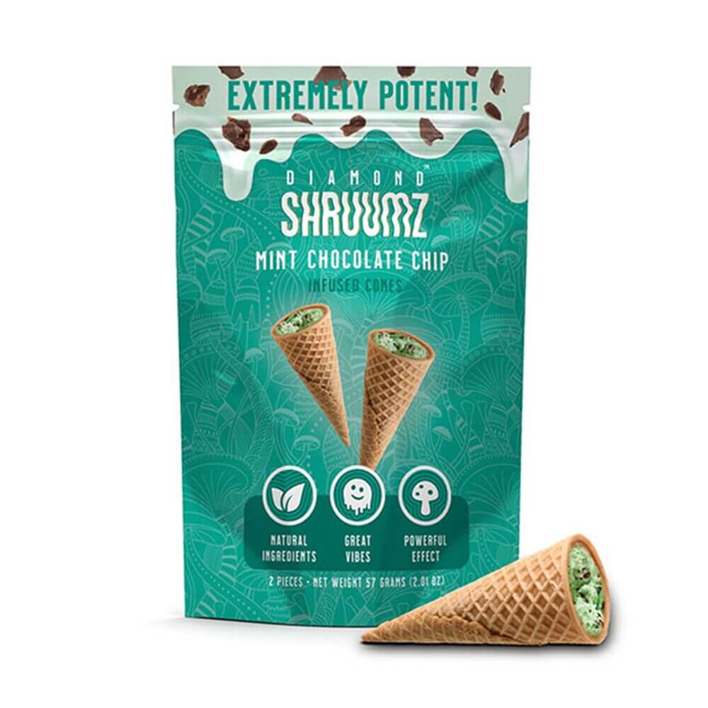 Diamond Shruumz Infused Cones (2-Pack) | Mint Chocolate with Packaging