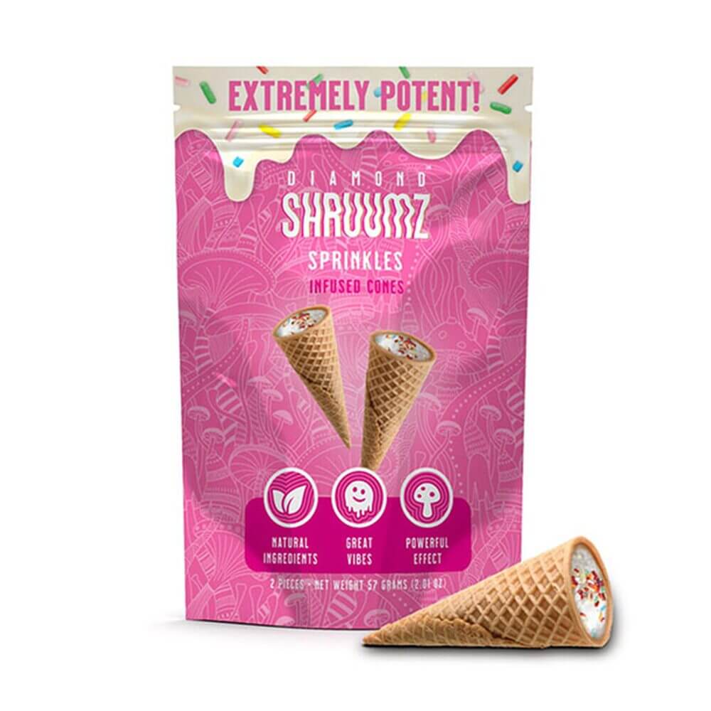 Diamond Shruumz Infused Cones (2-Pack) | Sprinkles with Packaging