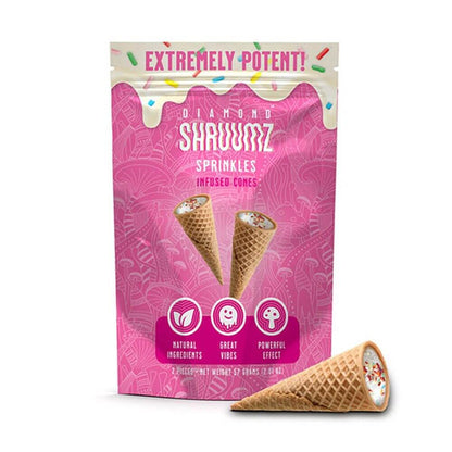 Diamond Shruumz Infused Cones (2-Pack) | Sprinkles with Packaging