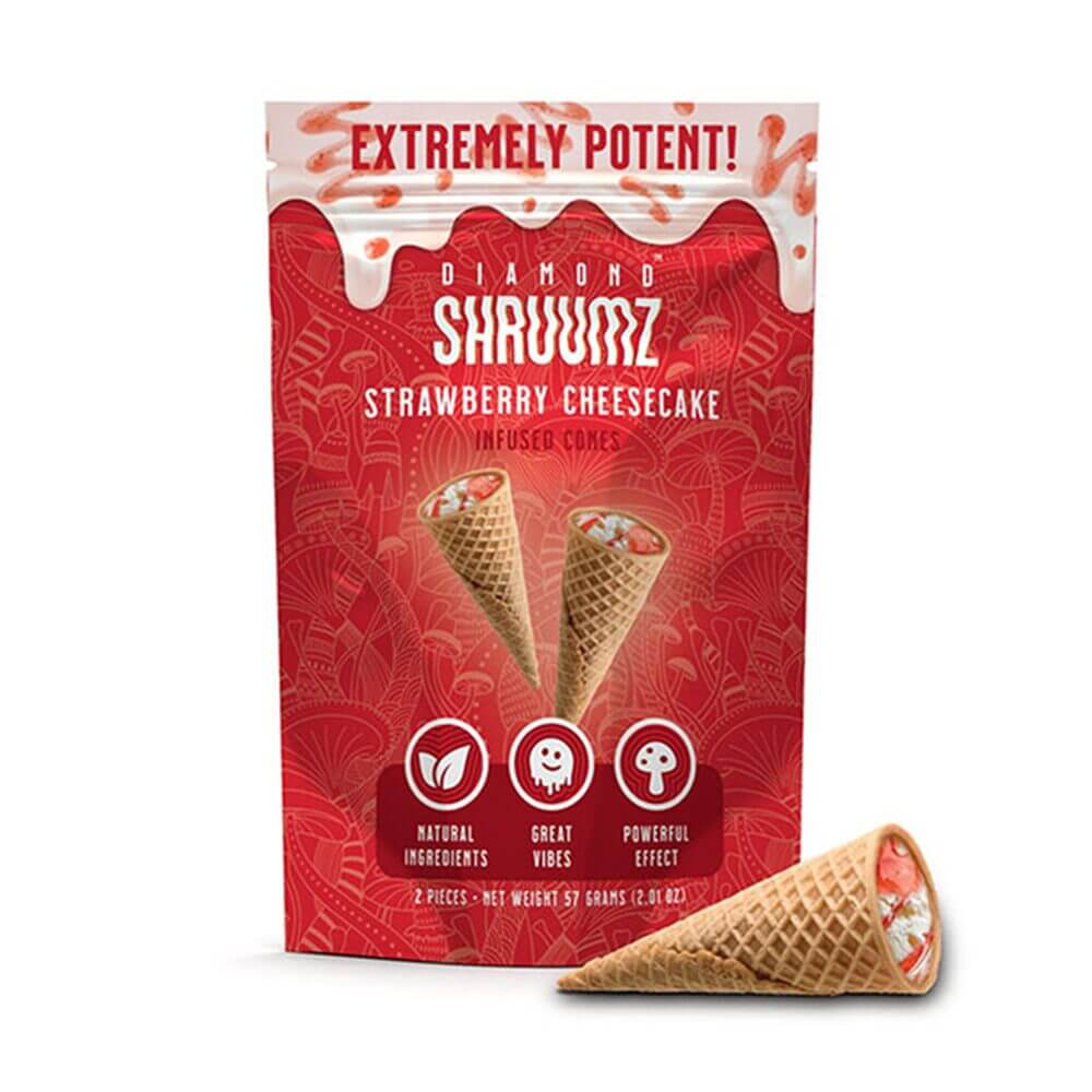 Diamond Shruumz Infused Cones (2-Pack) | Strawberry Cheesecake with Packaging