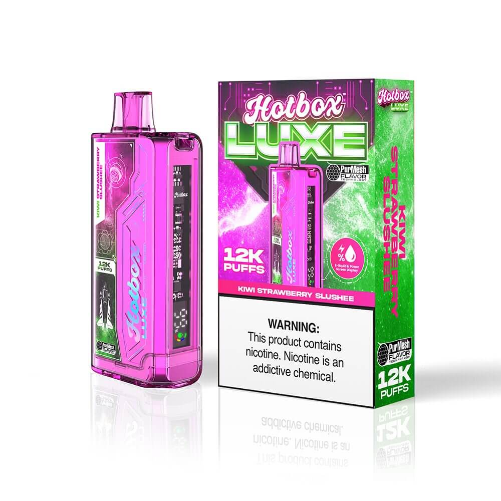 Puff HotBox Luxe Disposable 12000 puffs 20mL 50mg | MOQ 5pc Kiwi Strawberry Slushie with Packaging