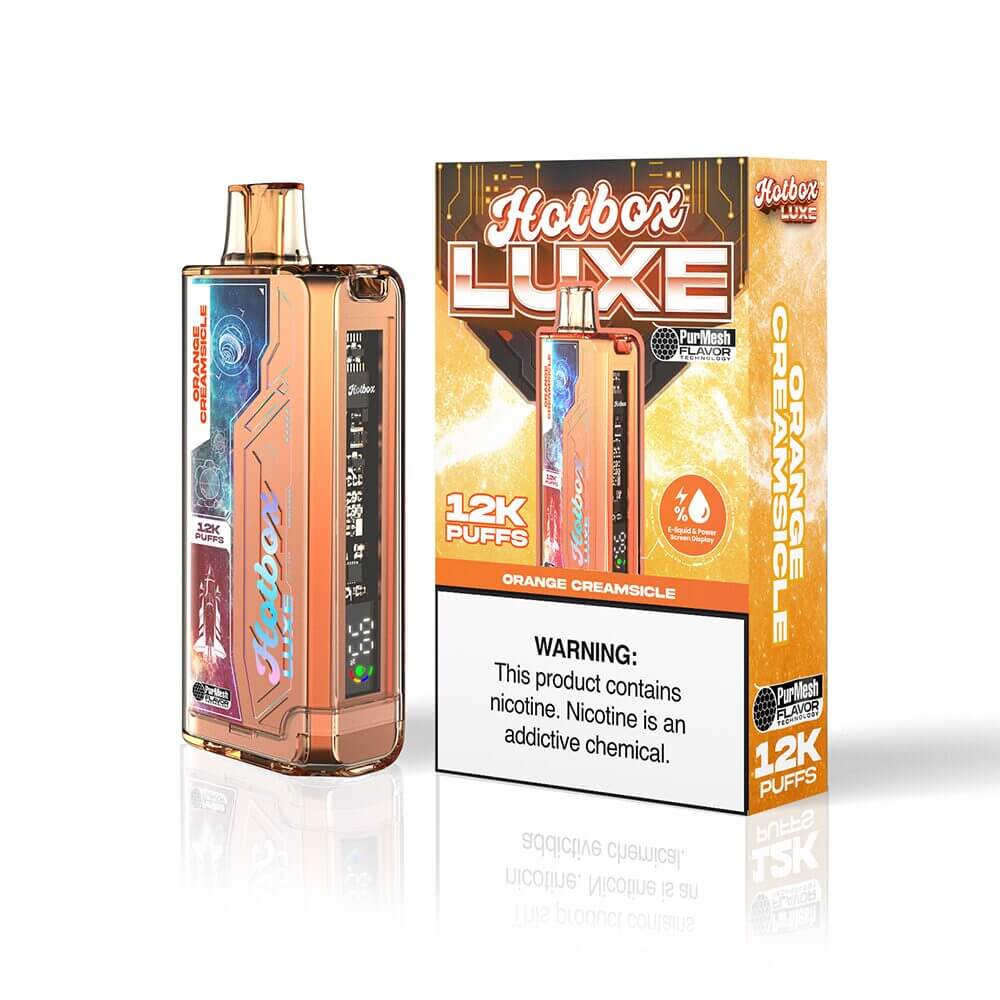 Puff HotBox Luxe Disposable 12000 puffs 20mL 50mg | MOQ 5pc Orange Creamsicle with Packaging