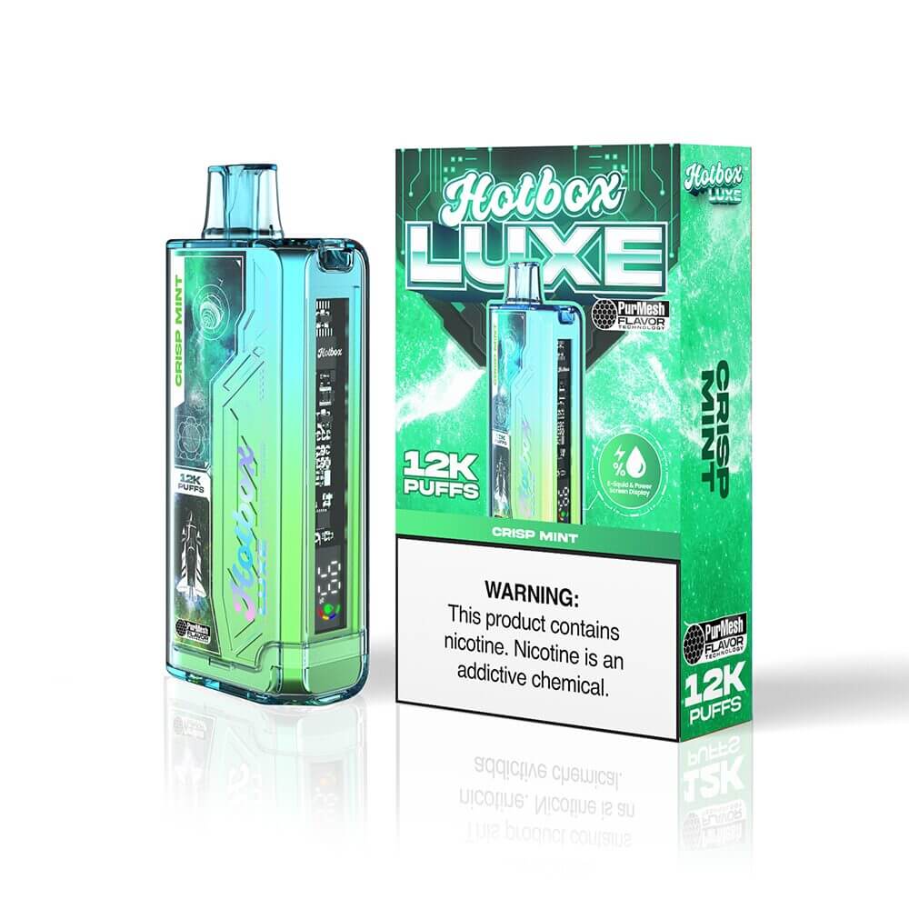 Puff HotBox Luxe Disposable 12000 puffs 20mL 50mg | MOQ 5pc Crisp Mint with Packaging