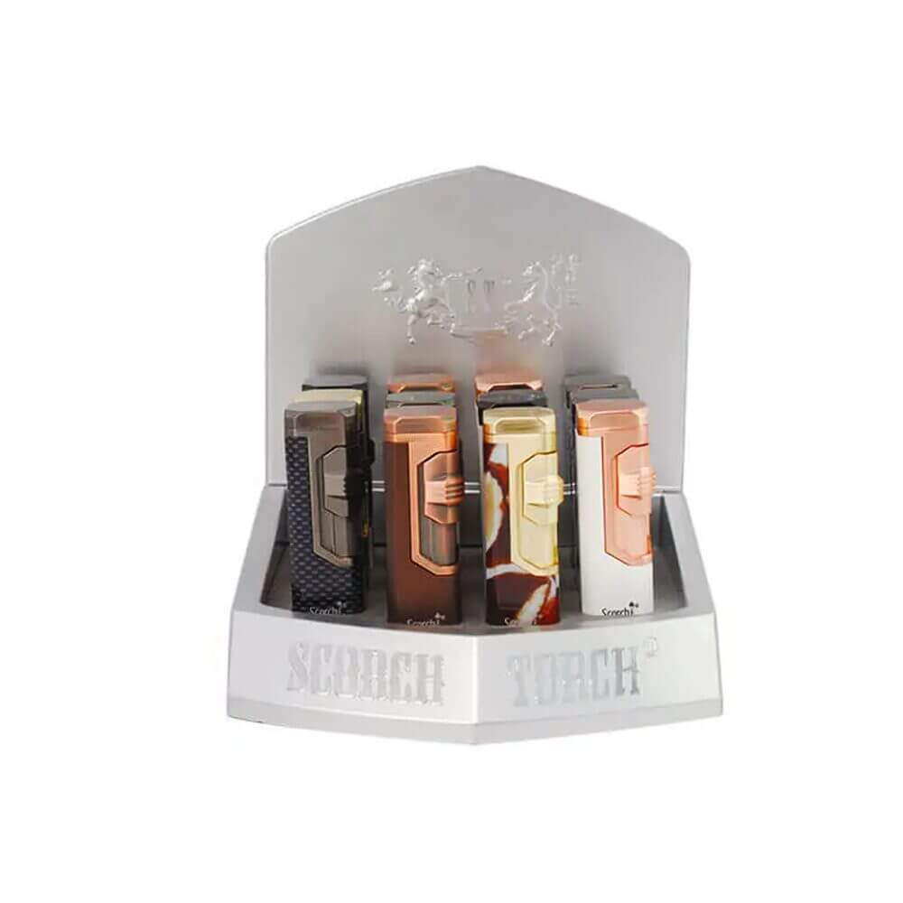 Scorch Torch Quad-Jet Torch Lighter Model No. 61660 (12pc Display) - Assorted Colors