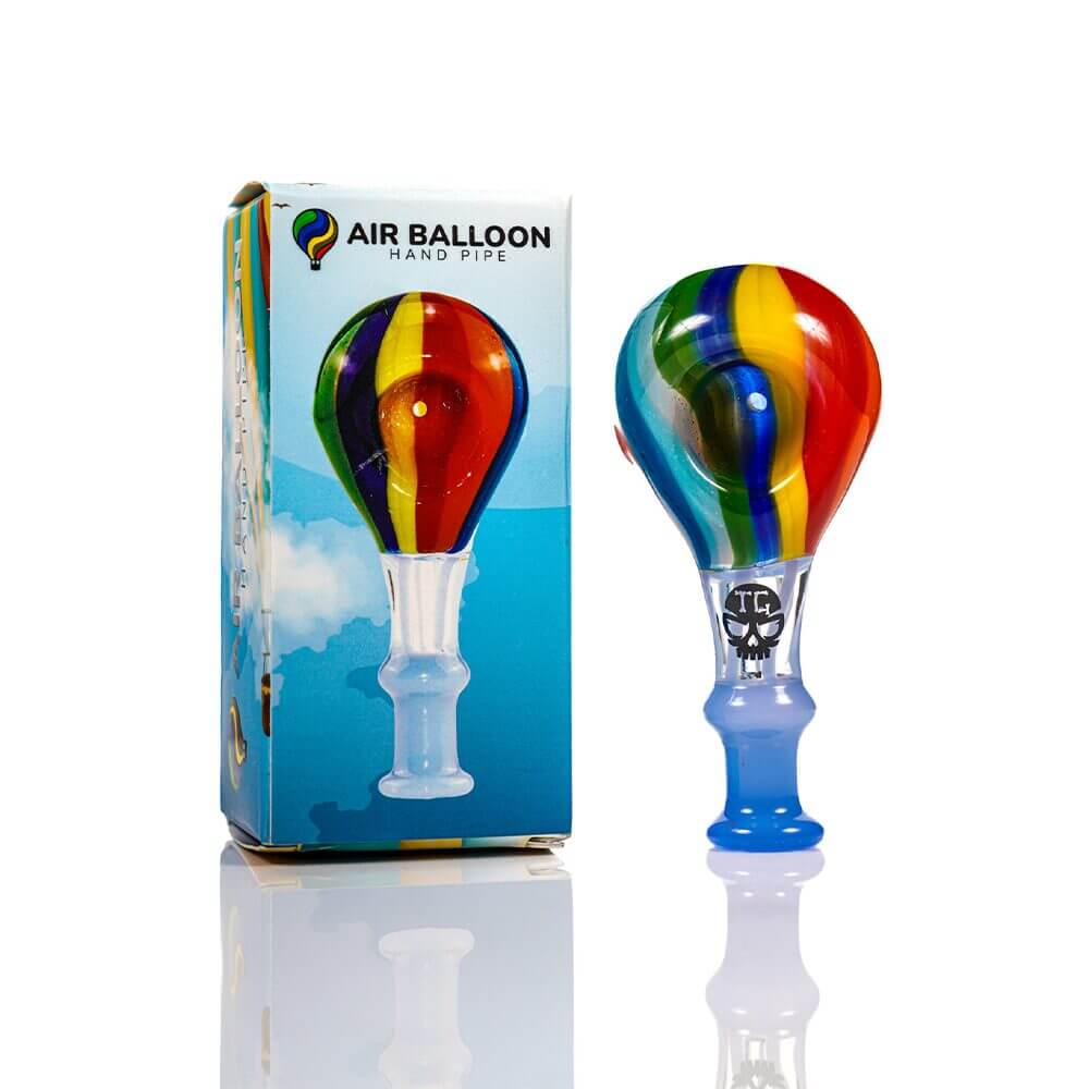 MKGlass TX21 Toxic Air Balloon Glass Hand Pipe Rainbow with Packaging