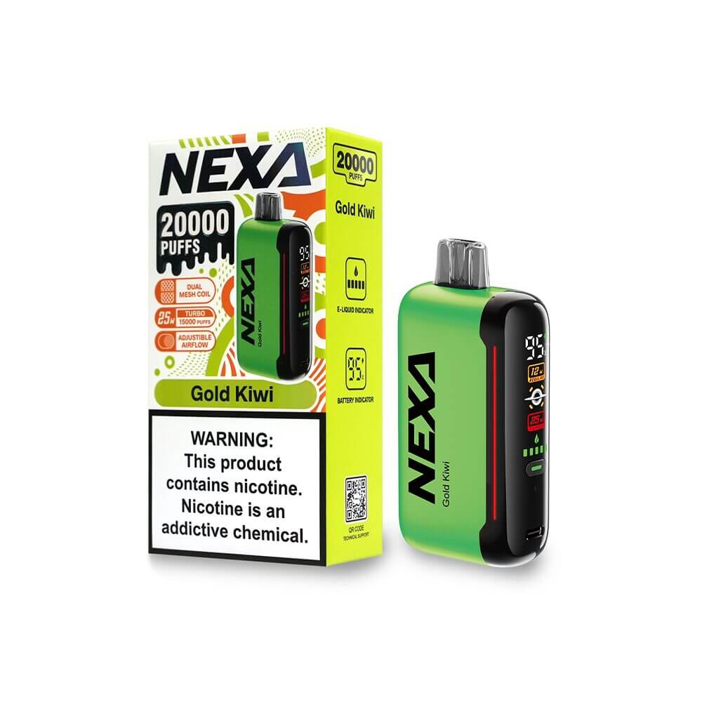 NEXA N20000 Disposable 20000 Puffs 20mL 50mg | MOQ 5 | Gold Kiwi with Packaging