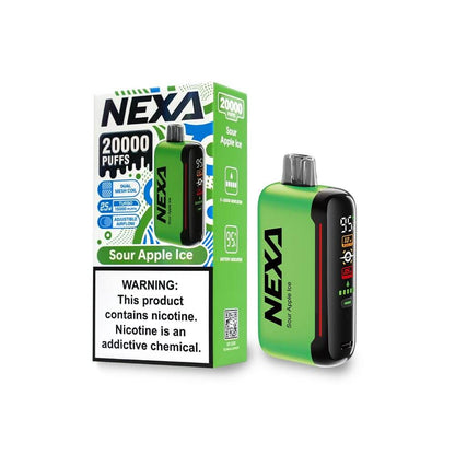 NEXA N20000 Disposable | 20000 Puffs | 20mL | 50mg | MOQ 5 | Sour Apple Ice with Packaging