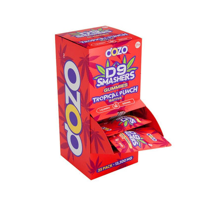 Dozo D9 Smashers Gummy 500mg 1ct Pouch (25pc Gravity Feeder Display) | Tropical Punch with Packaging
