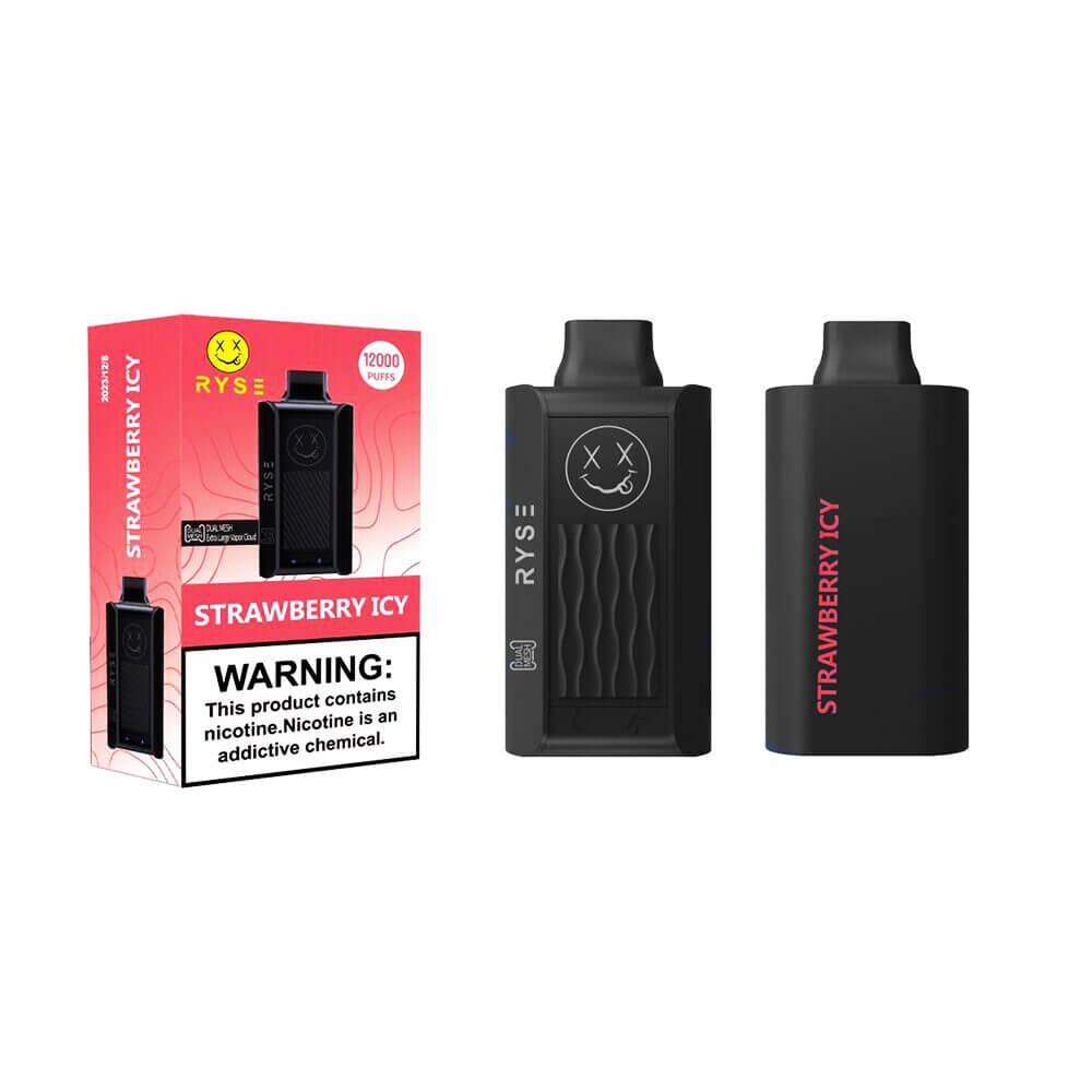 Ryse Disposable | 12000 Puffs | 18mL | 50mg | MOQ 10 | Strawberry Icy with Packaging