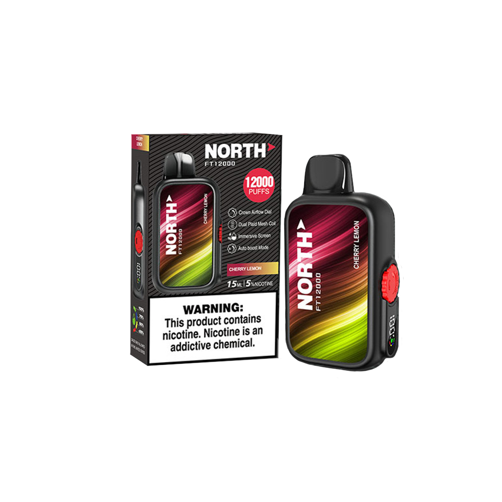 North FT12000 Disposable | 12000 Puffs | 15mL | 50mg | MOQ 5 | Cherry Lemon with packaging