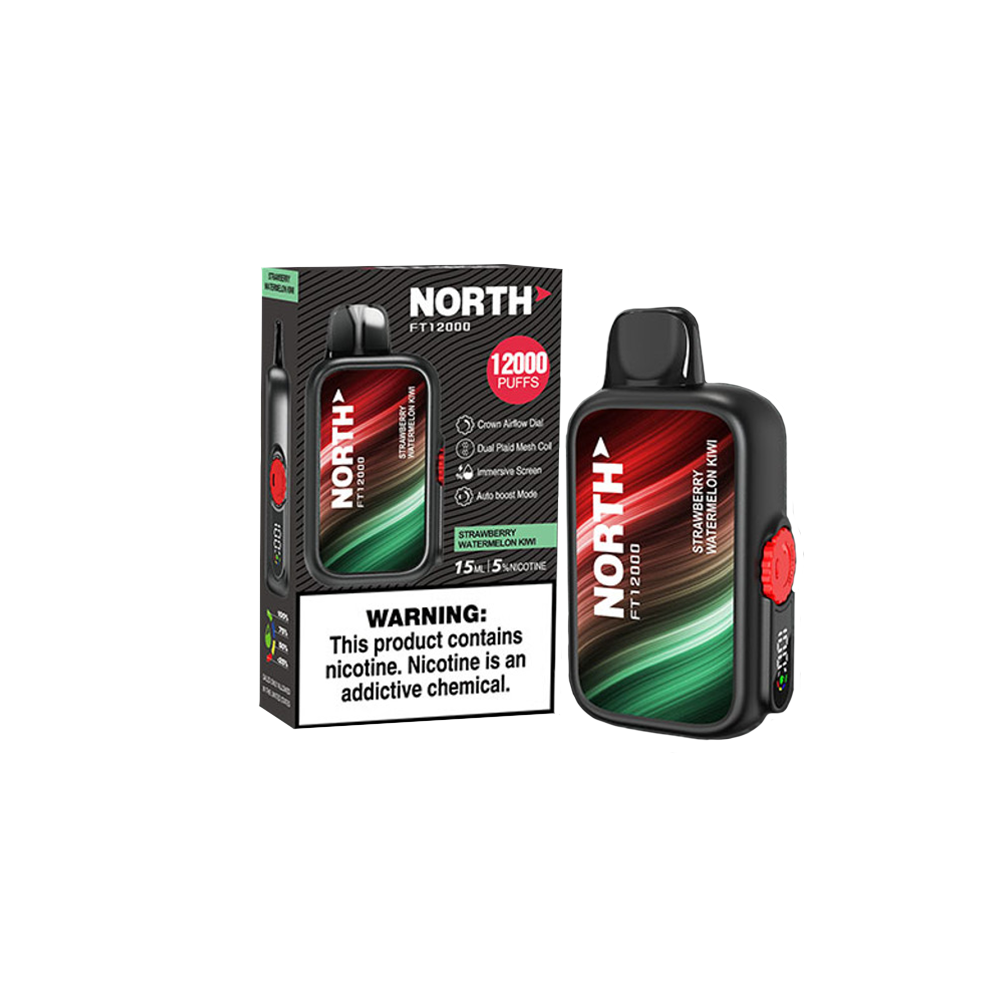 North FT12000 Disposable 12000 Puffs 15mL 50mg | MOQ 5 | Strawberry Watermelon Kiwi