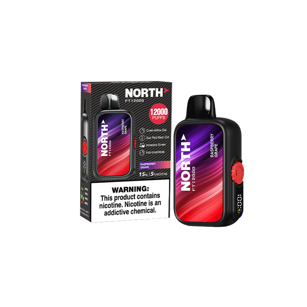 North FT12000 Disposable 12000 Puffs 15mL 50mg | MOQ 5 | Raspberry Grape