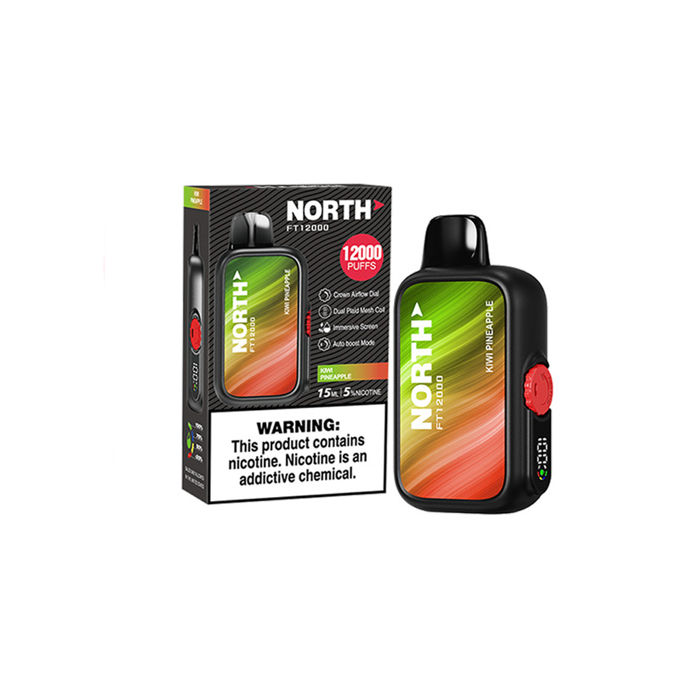North FT12000 Disposable | 12000 Puffs | 15mL | 50mg | MOQ 5 | Kiwi Pineapple with packaging