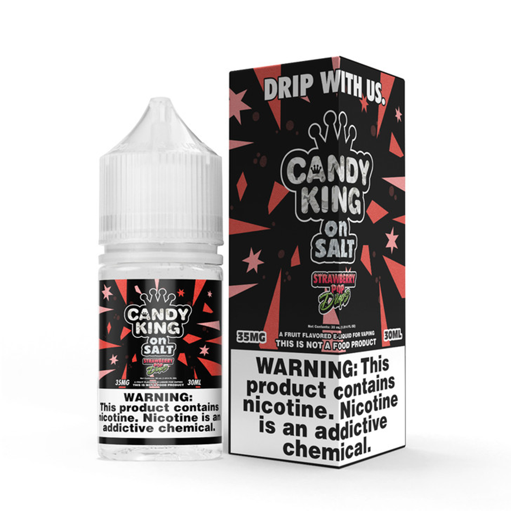 Candy King on Salt Series E-Liquid | 30mL | 35mg | Salt Nic | Strawberry Pop Drop with packaging