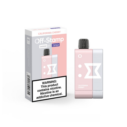 Off Stamp Disposable Kit | 9000 Puffs | 13mL | 50mg | (Disposable + Power Dock) | MOQ 5 | California Cherry with Packaging 