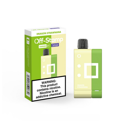 Off Stamp Disposable Kit | 9000 Puffs | 13mL | 50mg | (Disposable + Power Dock) | MOQ 5 | Dragon Strawnana with Packaging 