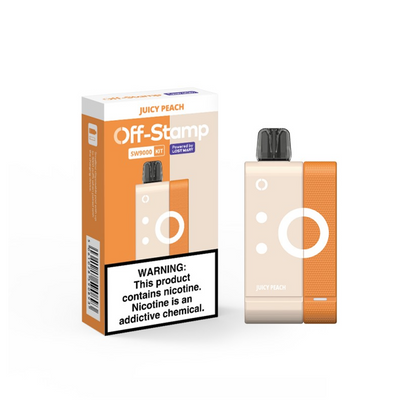 Off Stamp Disposable Kit | 9000 Puffs | 13mL | 50mg | (Disposable + Power Dock) | MOQ 5 | Juicy Peach with Packaging 