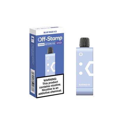 Off Stamp Pod Disposable | 9000 Puffs | 13mL | 50mg | (Pod Disposable Only) | MOQ 10 | Blue Razz Ice with Packaging