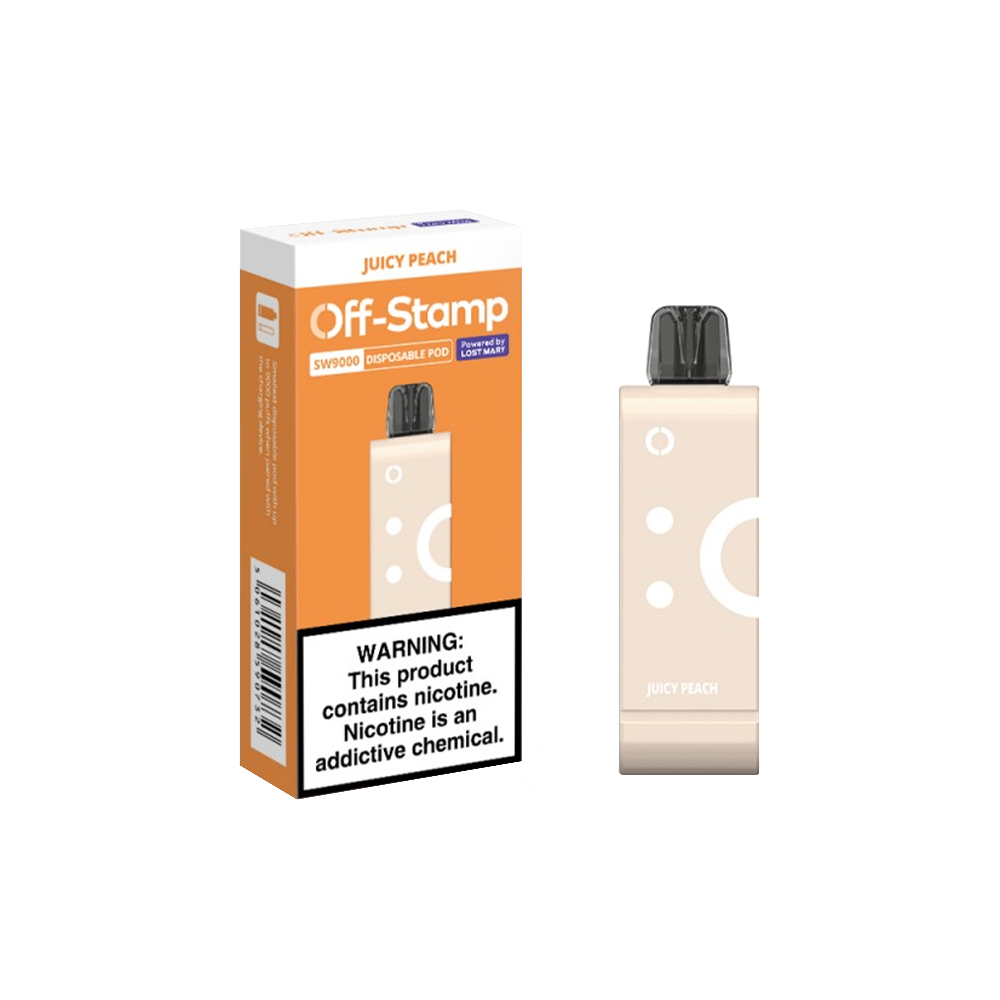 Off Stamp Pod Disposable 9000 Puffs 13mL 50mg | MOQ 10 (Pod Disposable Only) Juicy Peach with Packaging