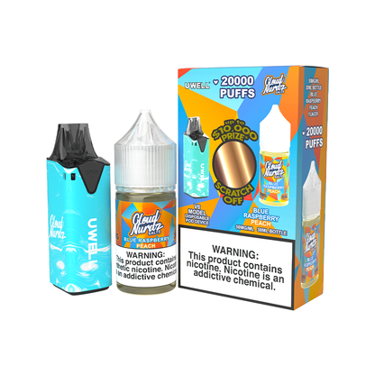 Collab Bundle – Uwell V6 Disposable Device + Daddy’s Vapor 30mL Juice | Color: Blue Flavor: Blue Raspberry Peach