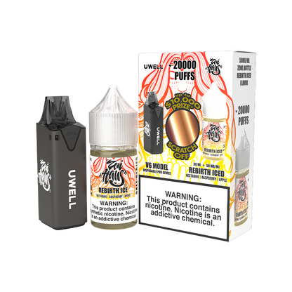 Collab Bundle – Uwell V6 Disposable Device + Daddy’s Vapor 30mL Juice | Color: Black Flavor: Rebirth Iced