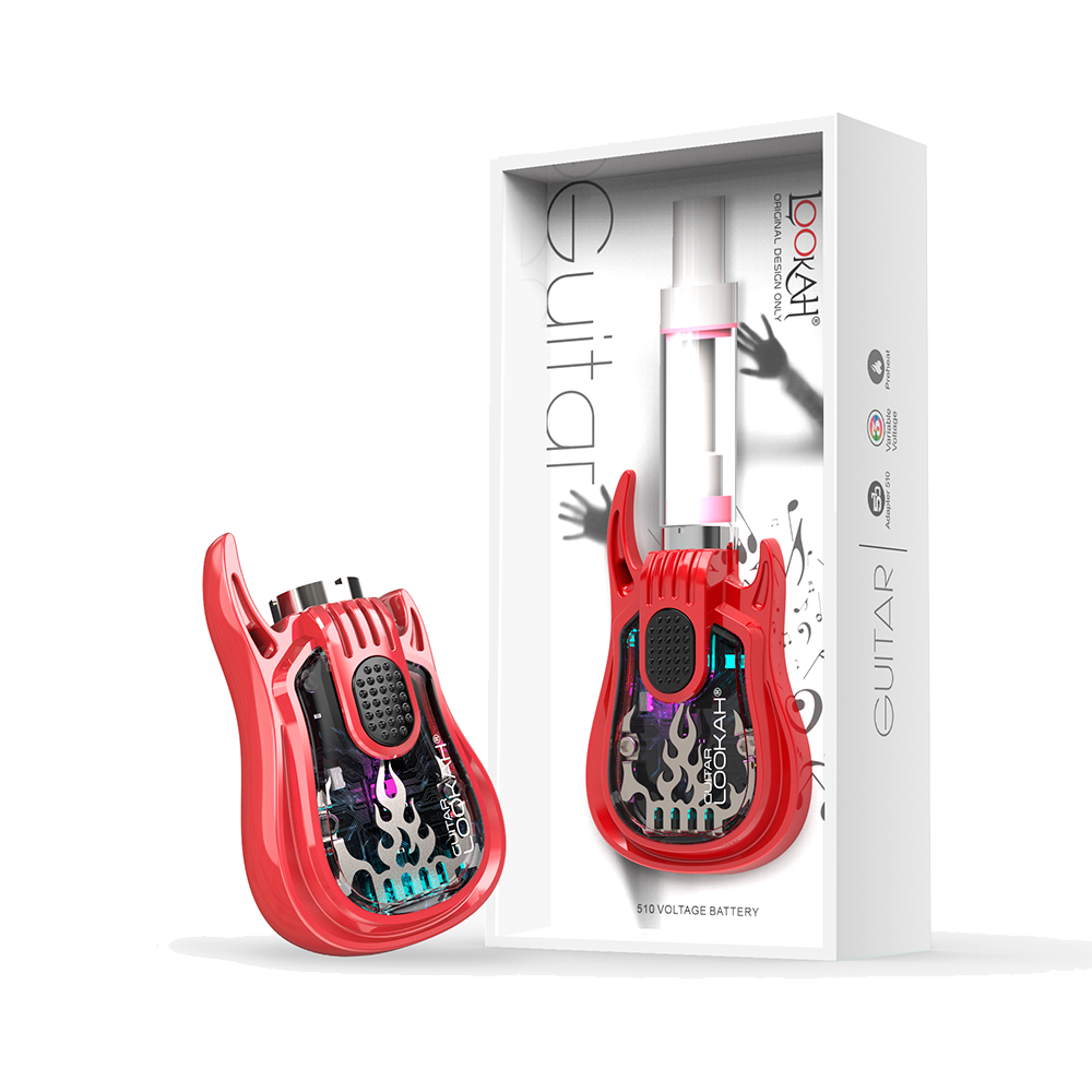 Lookah Guitar 510 Battery Mod Red with Packaging