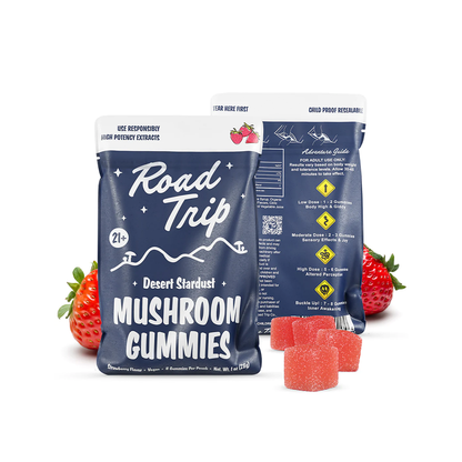 Road Trip Mushroom Gummies (28000mg 8ct Pouch) - Desert Stardust Mushroom Strawberry