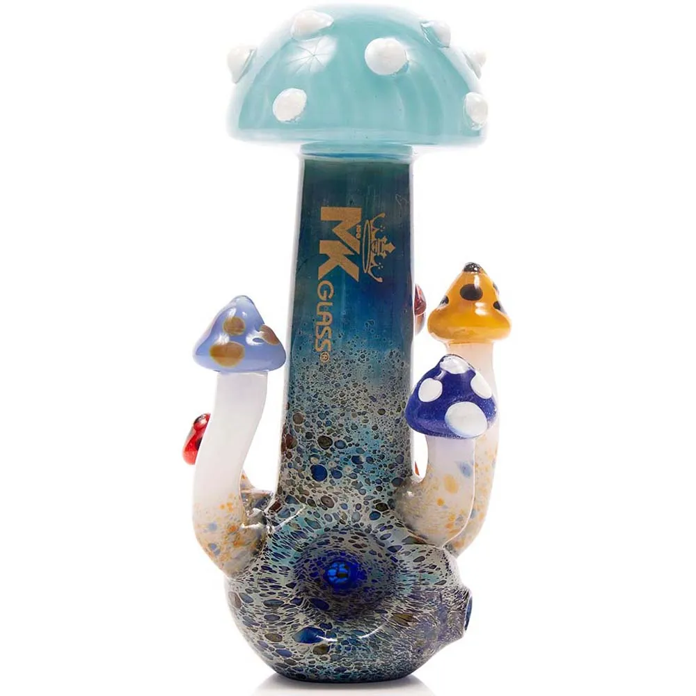 MKGlass MKH14 MK100 Heady Mushroom Glass Hand-Pipe Green