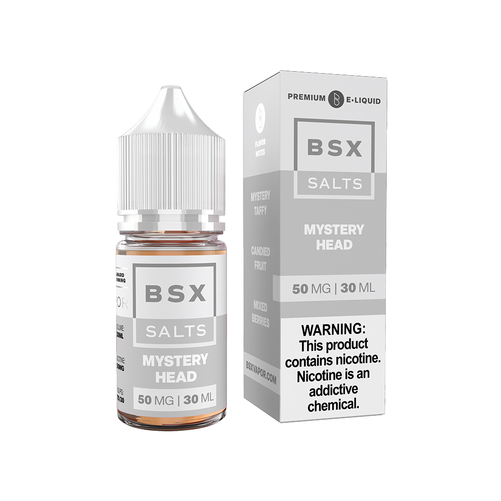 GLAS BSX Salt Series E-Liquid 30mL (Salt Nic) - Mystery Head with packaging